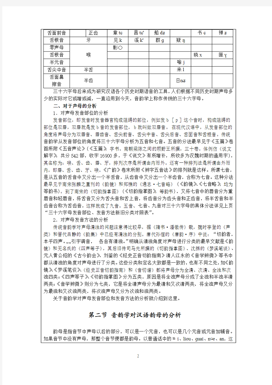 胡安顺：音韵学教案(第02章)音韵学对汉语语音结构的分析和归纳