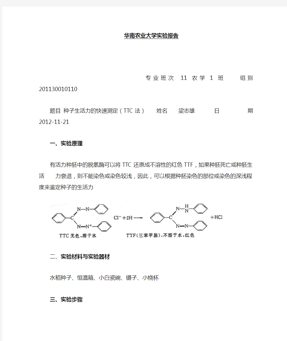 8、种子生活力的快速测定(TTC法)