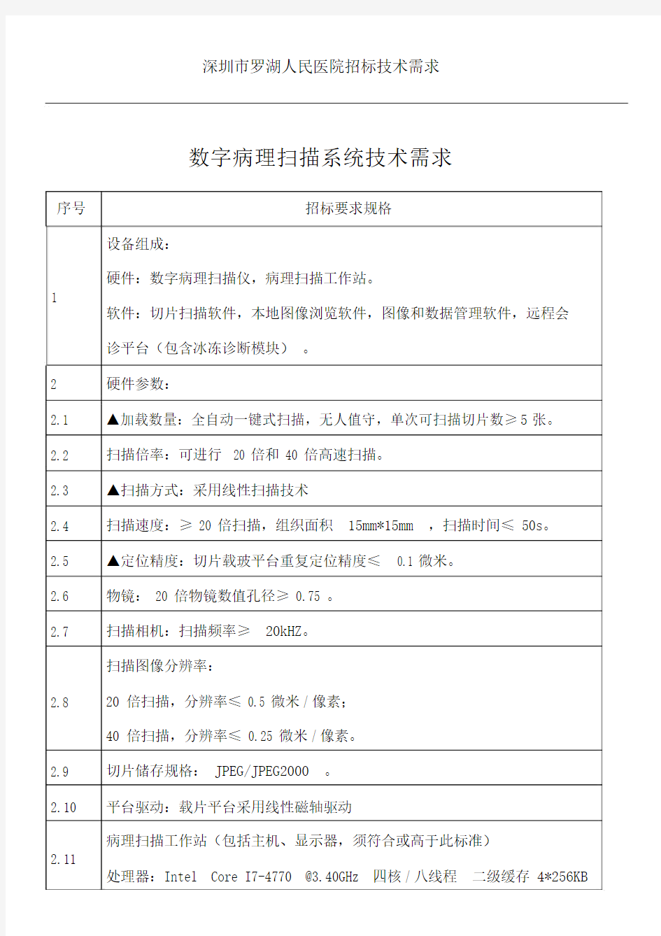 数字病理扫描系统技术需求.doc