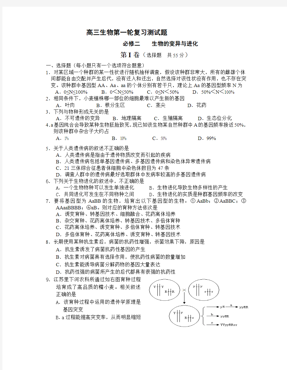 高三生物第一轮复习测试题.doc(最新整理)