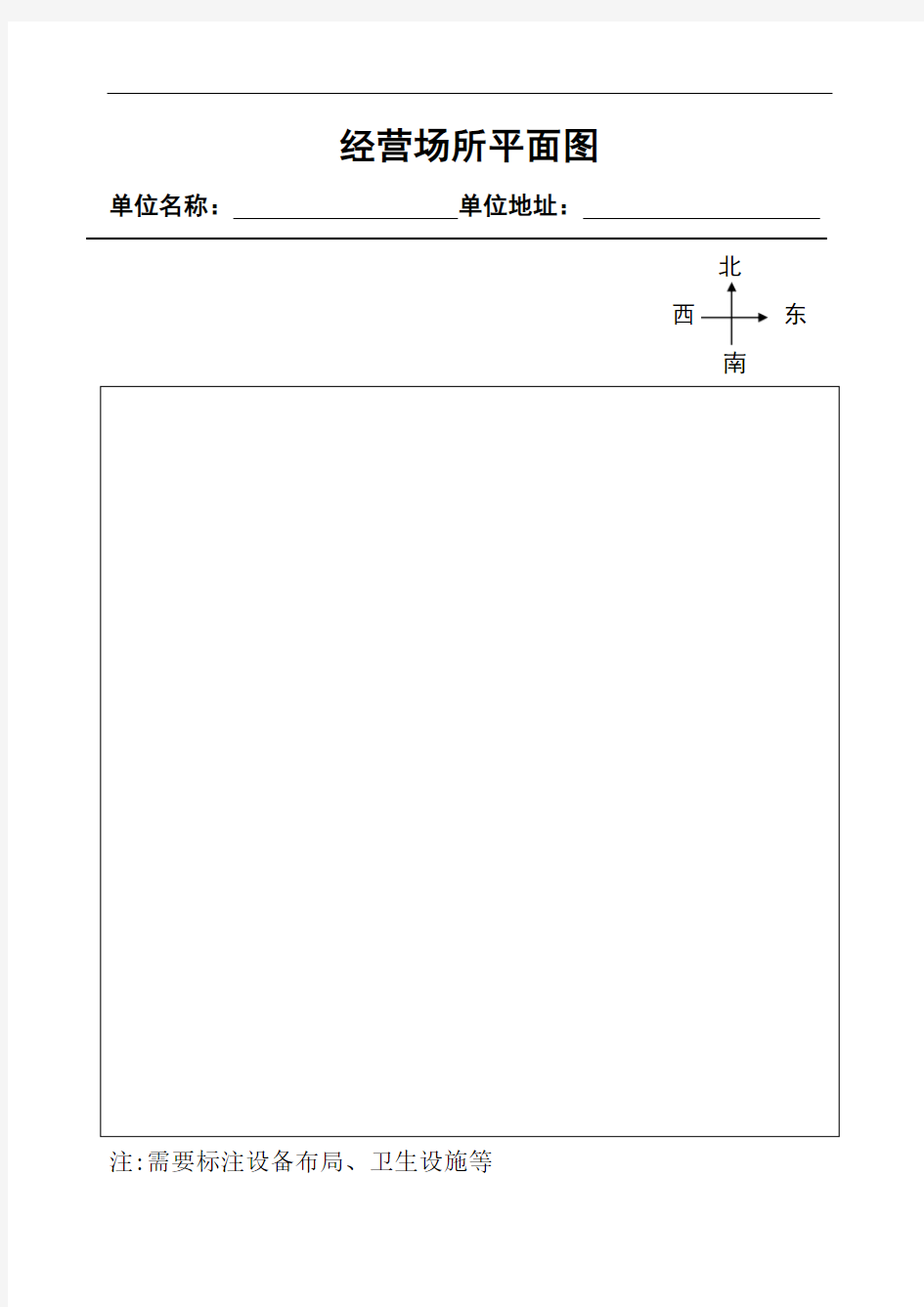 经营场所平面图