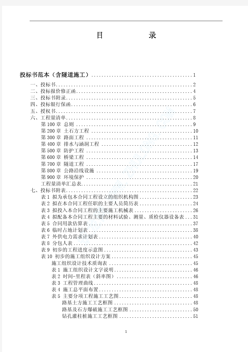 某隧道工程投标书_pdf