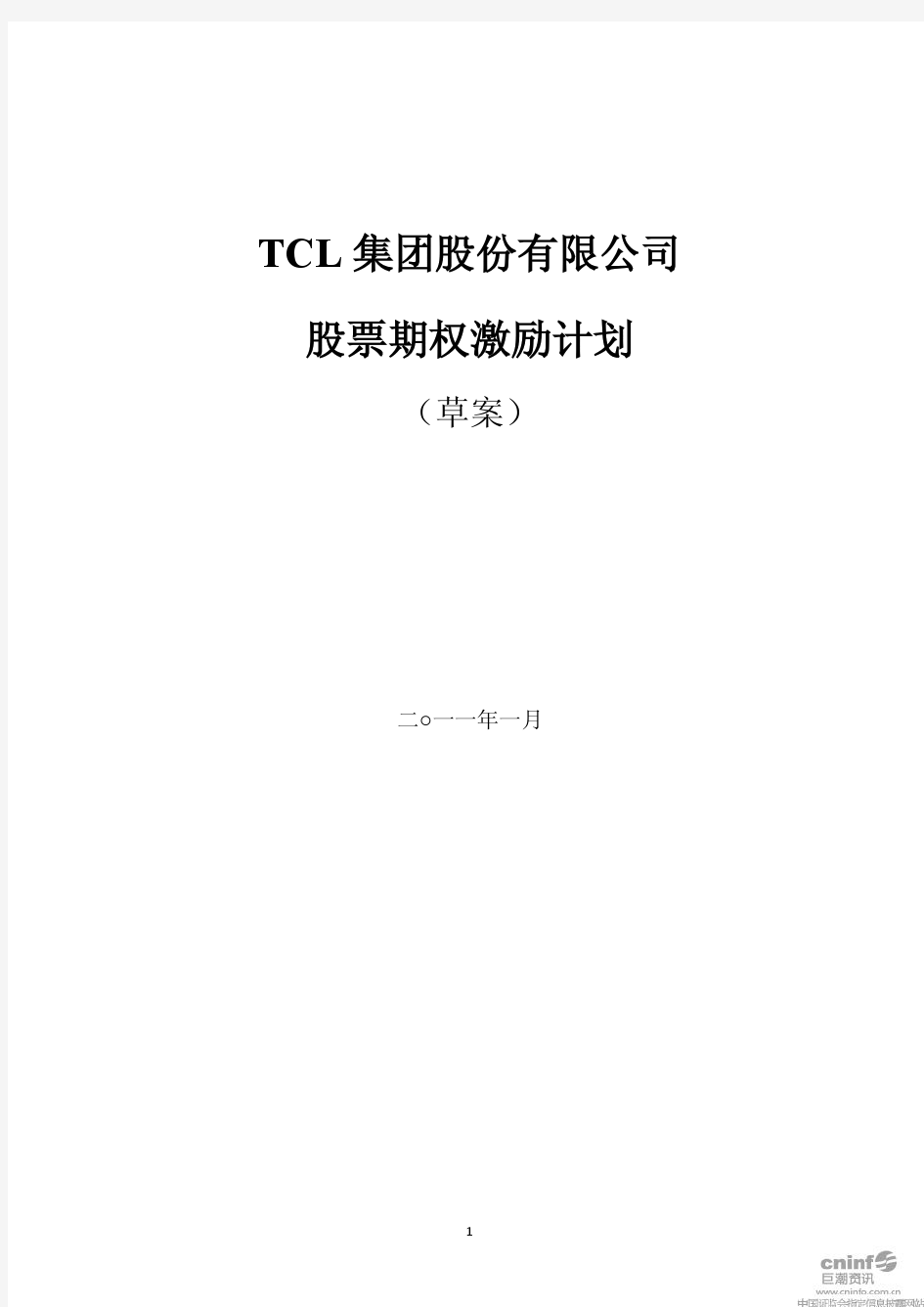 TCL股票期权激励计划