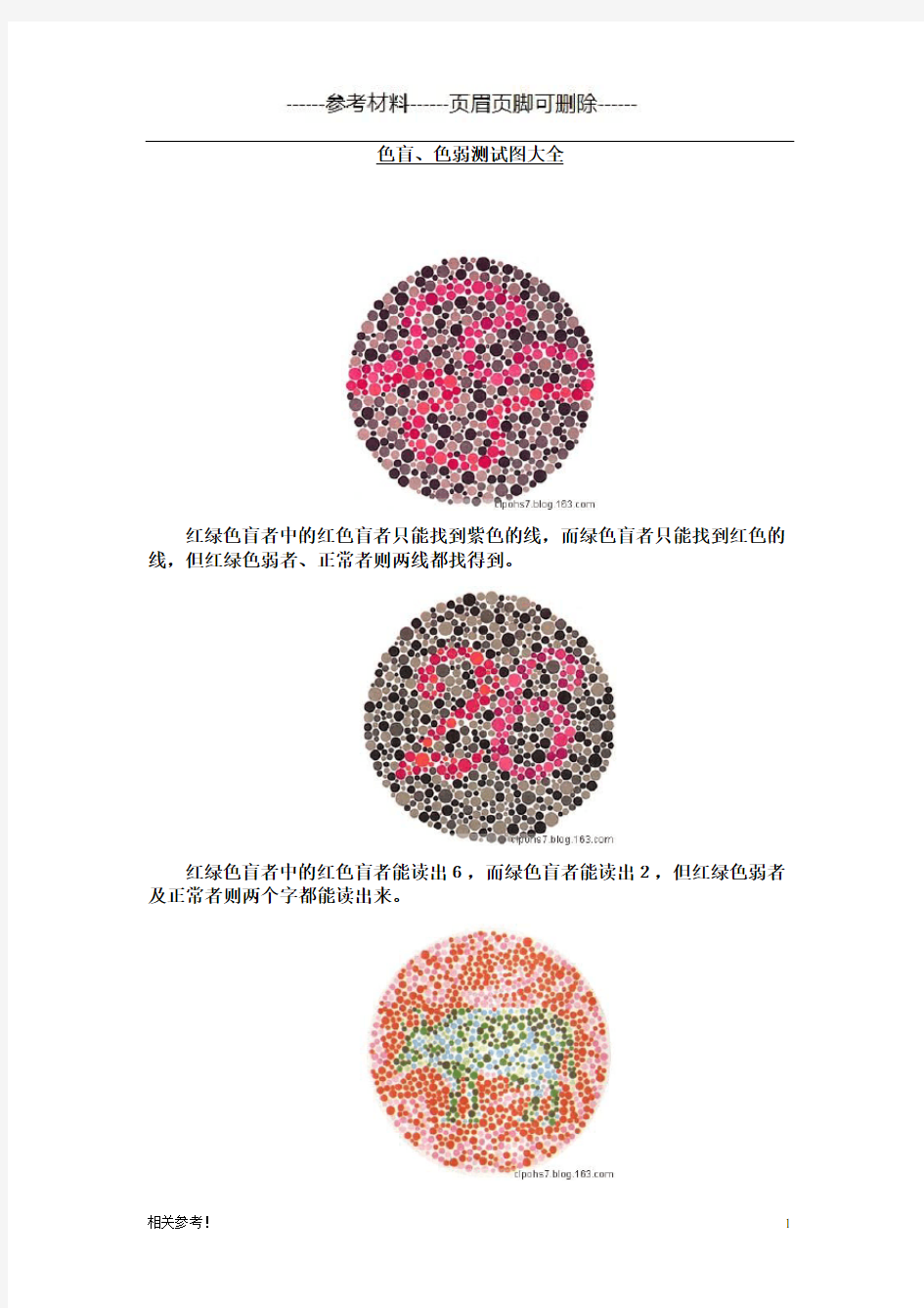 色盲、色弱测试图大全(优质资料)