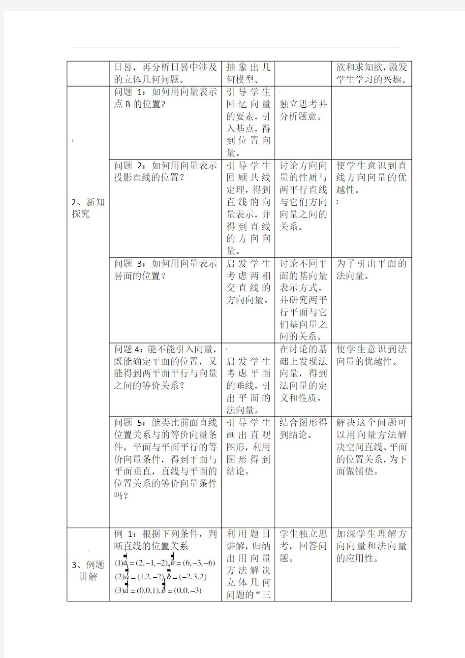 《立体几何中的向量方法(一)》教学设计