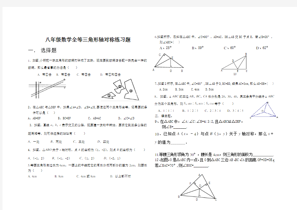 全等三角形和轴对称期末复习资料