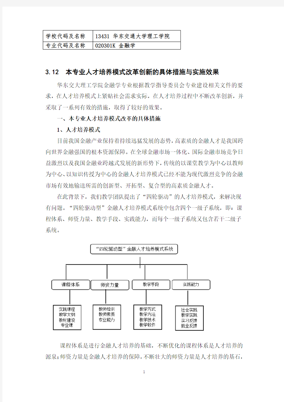 3.12金融专业人才培养模式改革创新的具体措施与实施效果