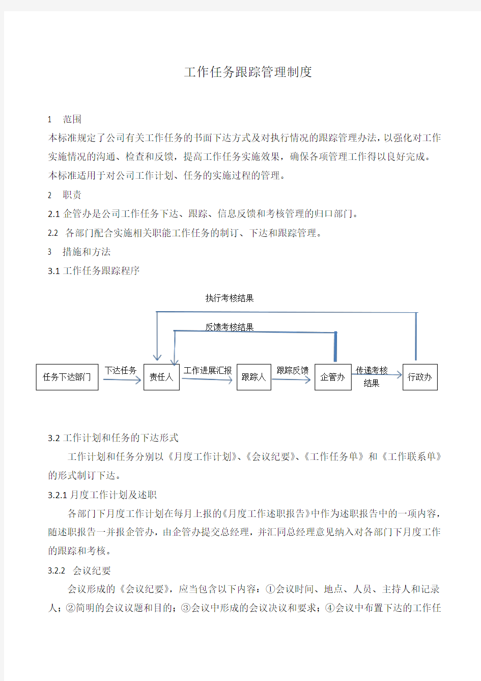 工作任务跟踪管理制度