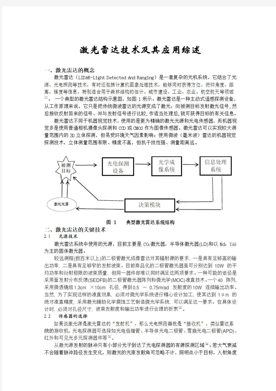 激光雷达综述