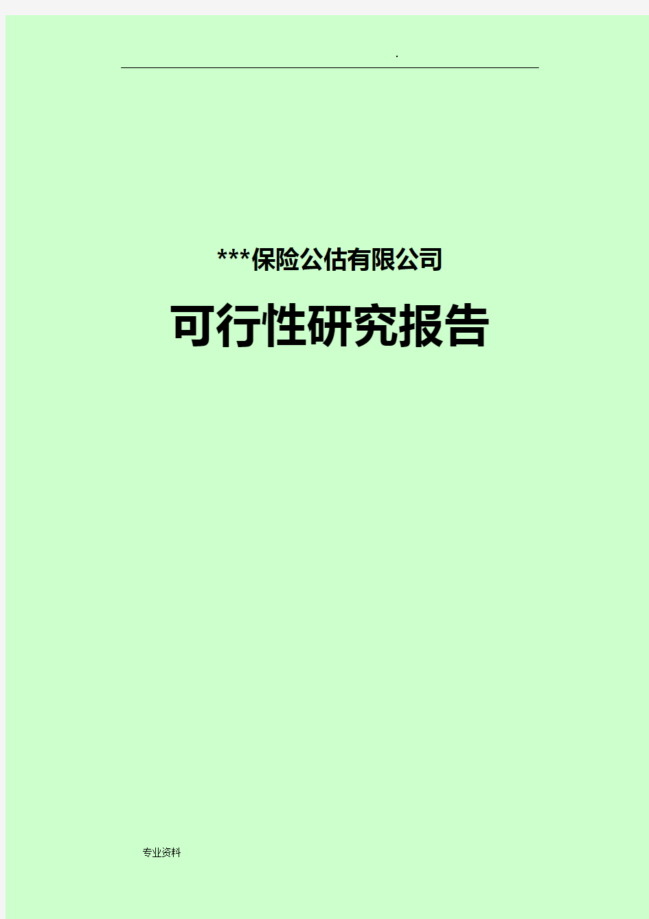 保险公估有限公司可行性研究报告