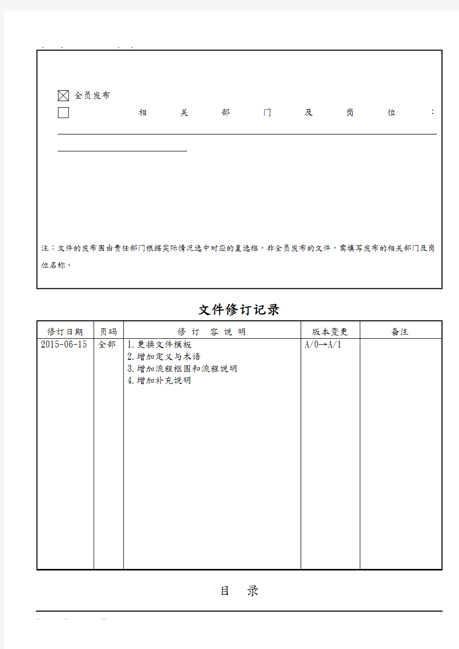 质量管理体系文件管理程序文件