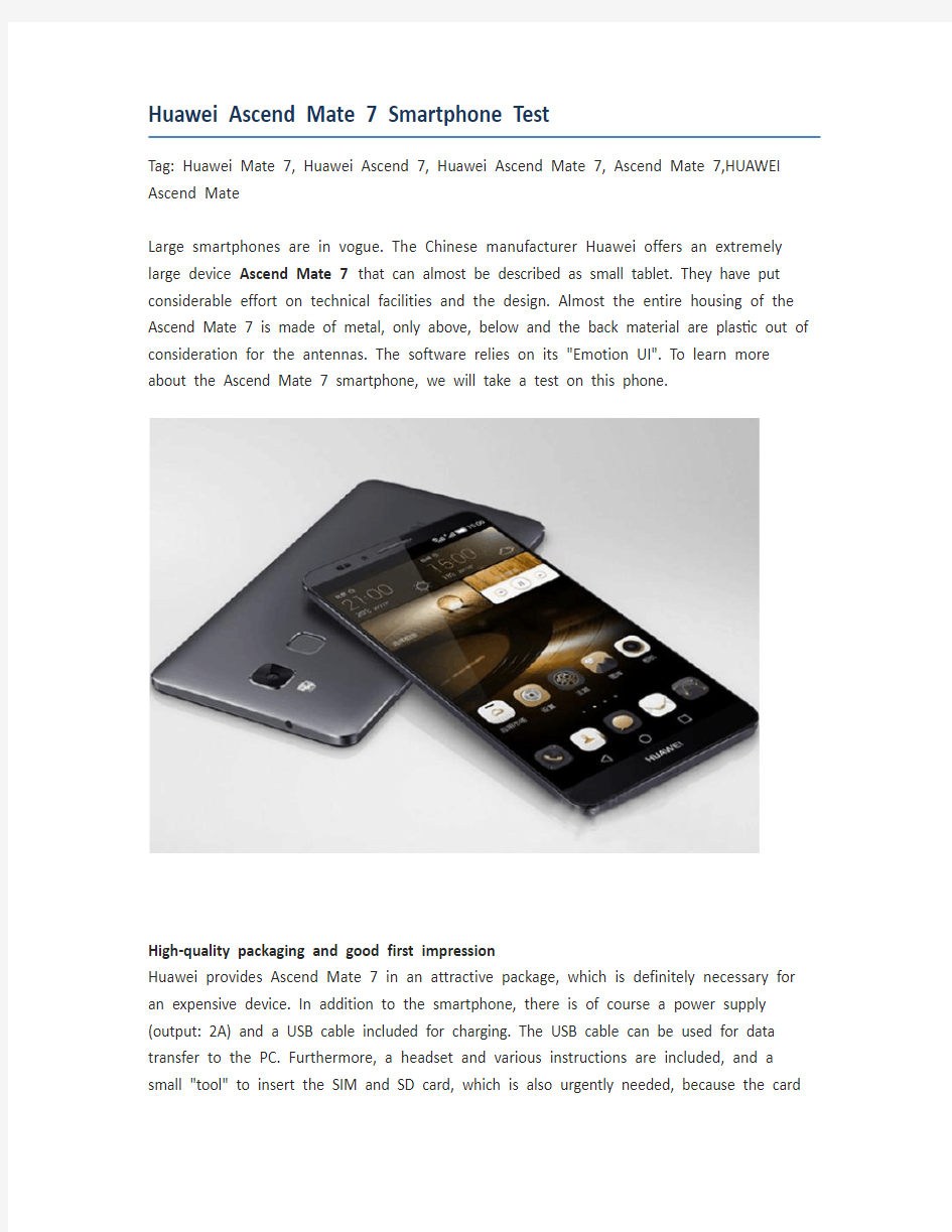Huawei Ascend Mate 7 Smartphone Test