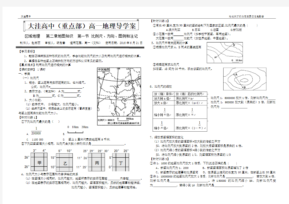 比例尺、方向、图例