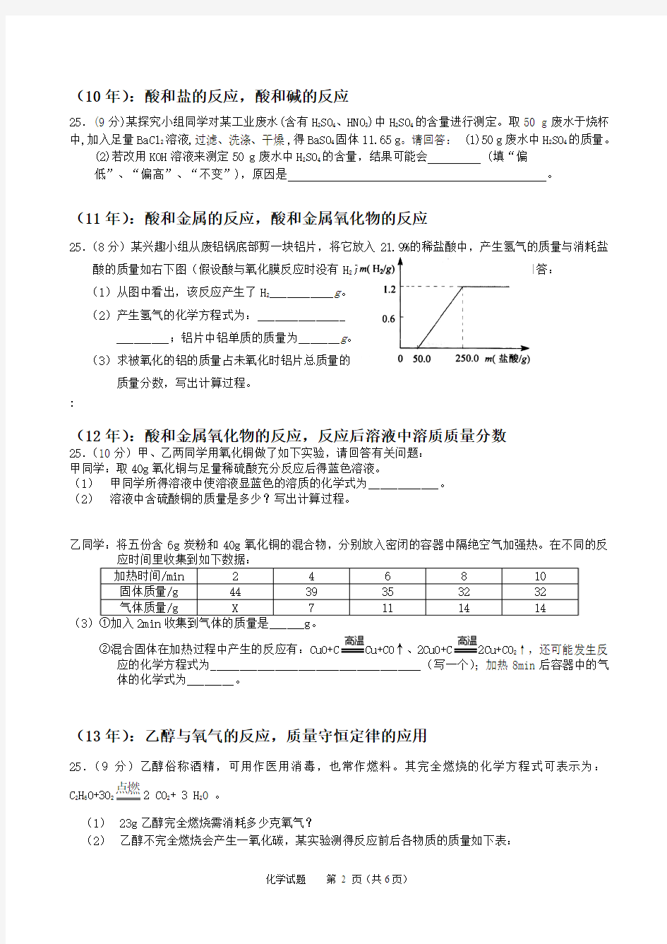 广东中考化学07-14年初中化学中考压轴计算真题改动