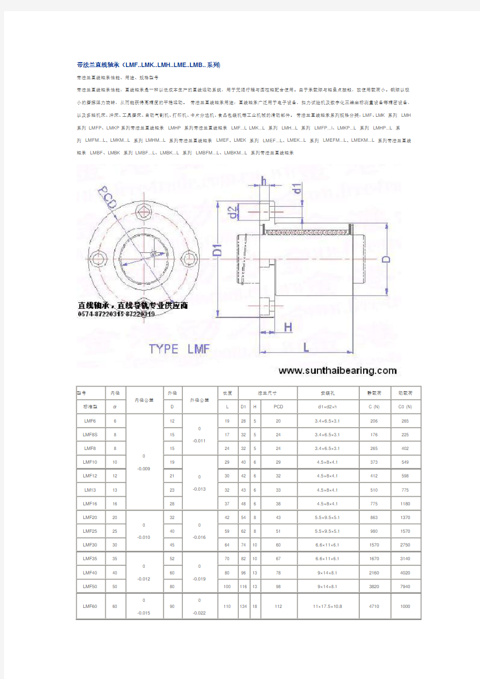 带法兰直线轴承选型