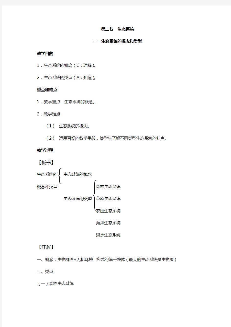 高中生物必修二生态系统之生态系统的概念和类型