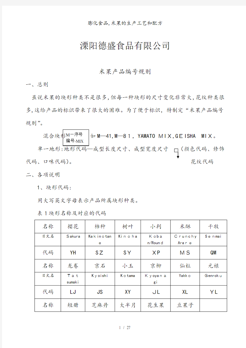 膨化食品,米果的生产工艺和配方