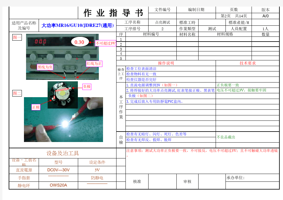 生产作业指导书格式实例