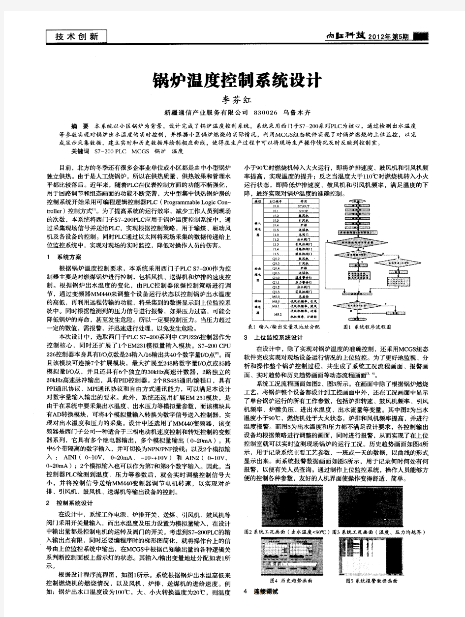 锅炉温度控制系统设计