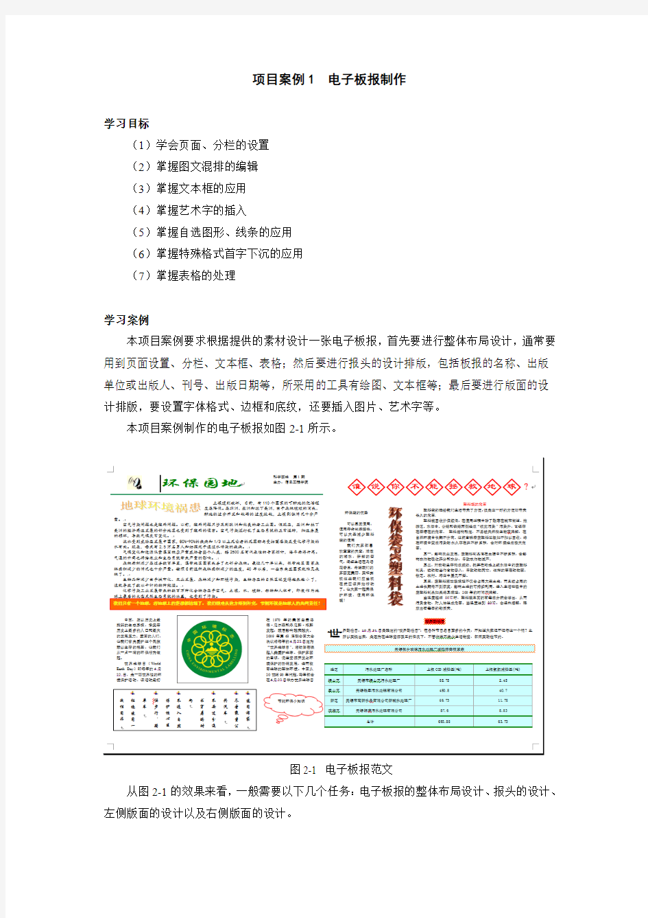 项目案例1  电子板报制作