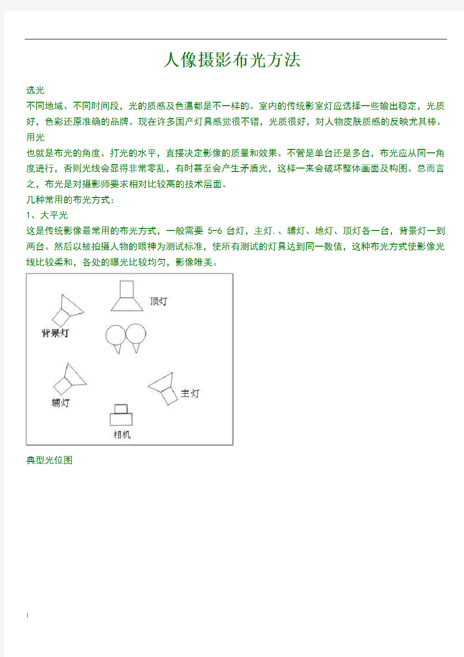 人像摄影布光方法+人像摄影三灯布光法