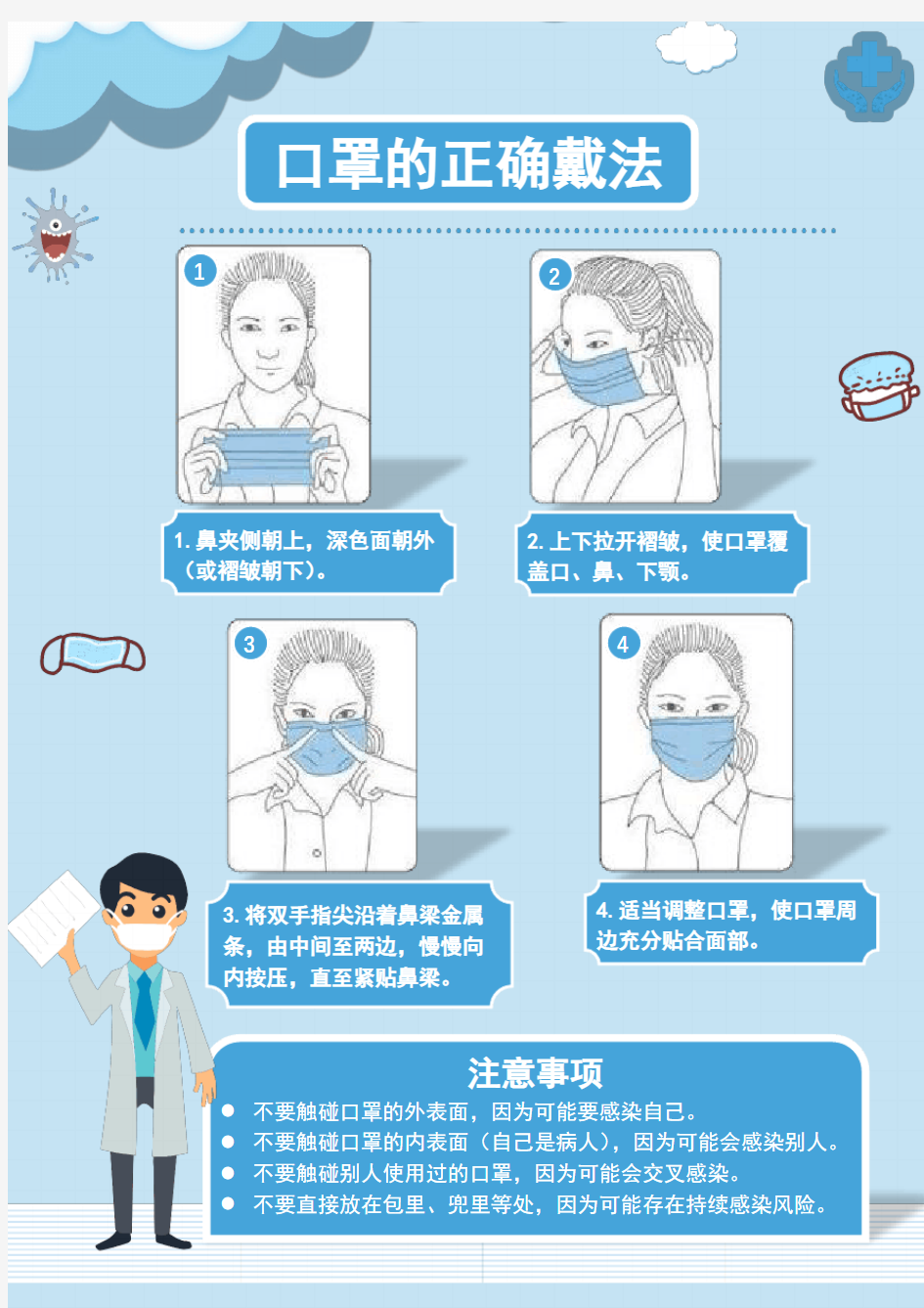 口罩的正确佩戴方法