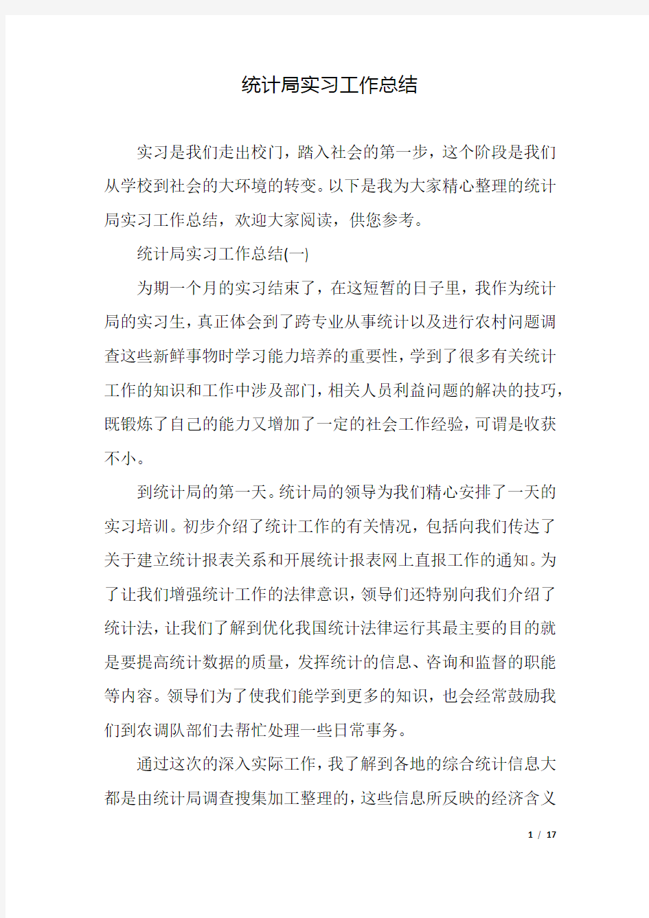 统计局实习工作总结.docx