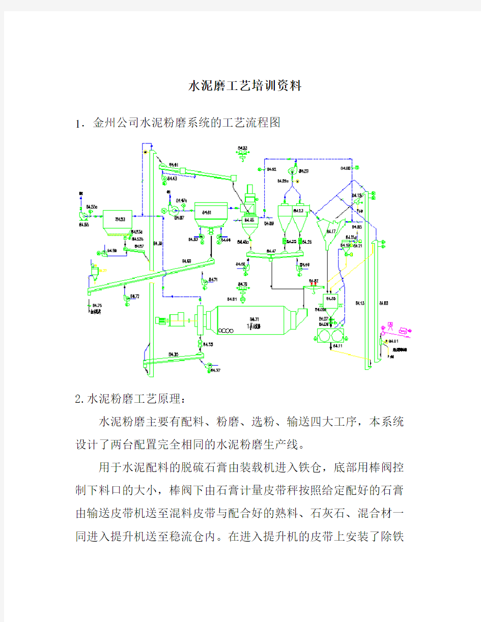 水泥磨工艺流程简介电子教案