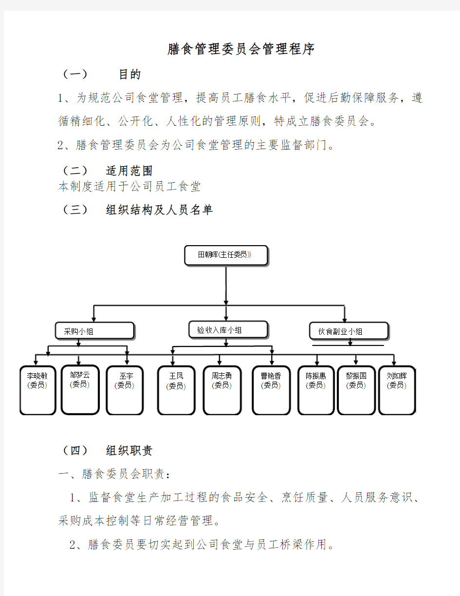 膳食委员会管理程序