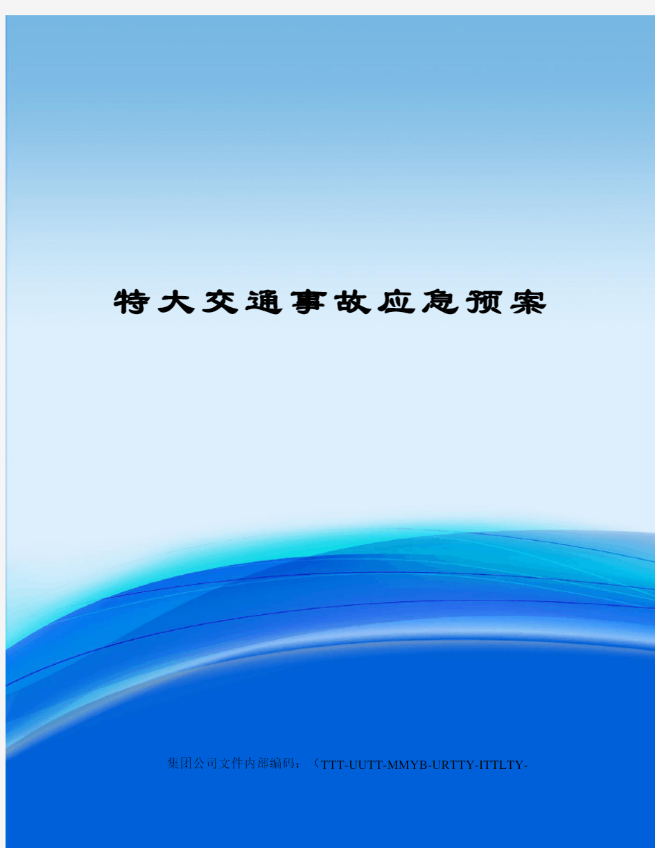 特大交通事故应急预案