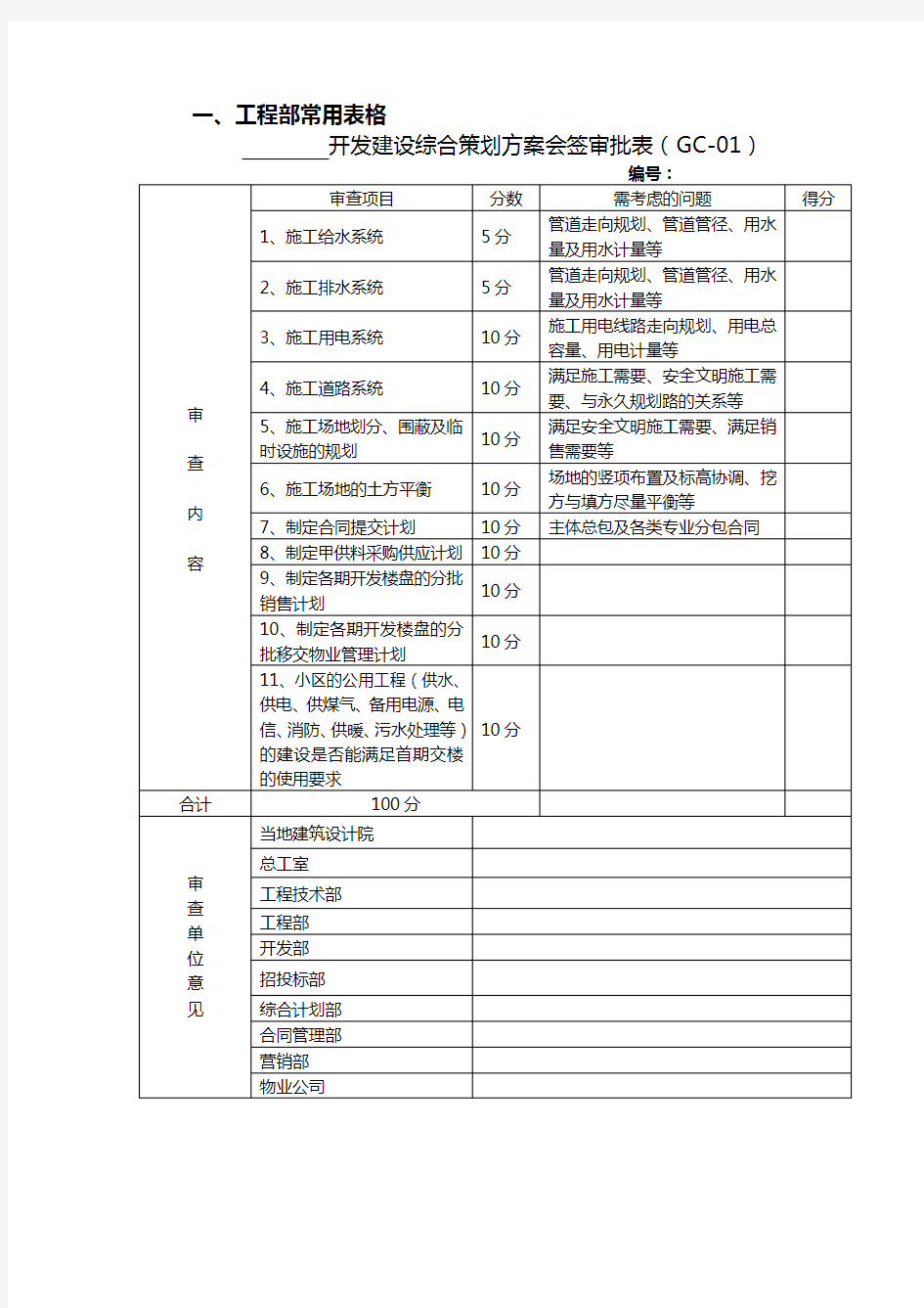 工程部常用表格.doc