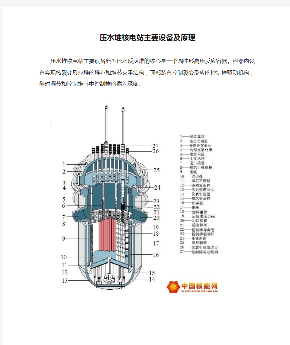 我国压水堆核电站主要设备及原理