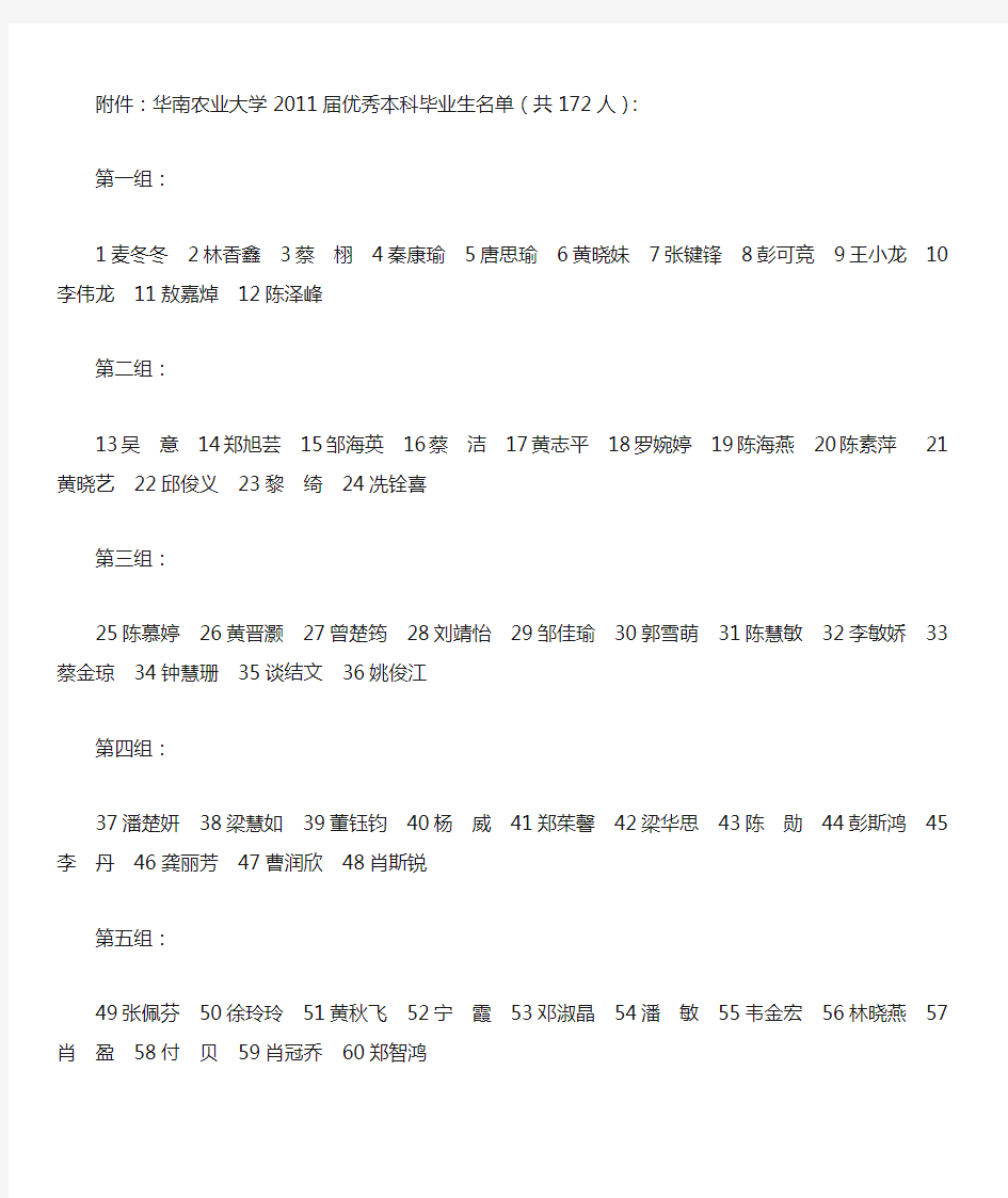 关于授予陈蕴洁等71位同学优秀毕业生称号的决定