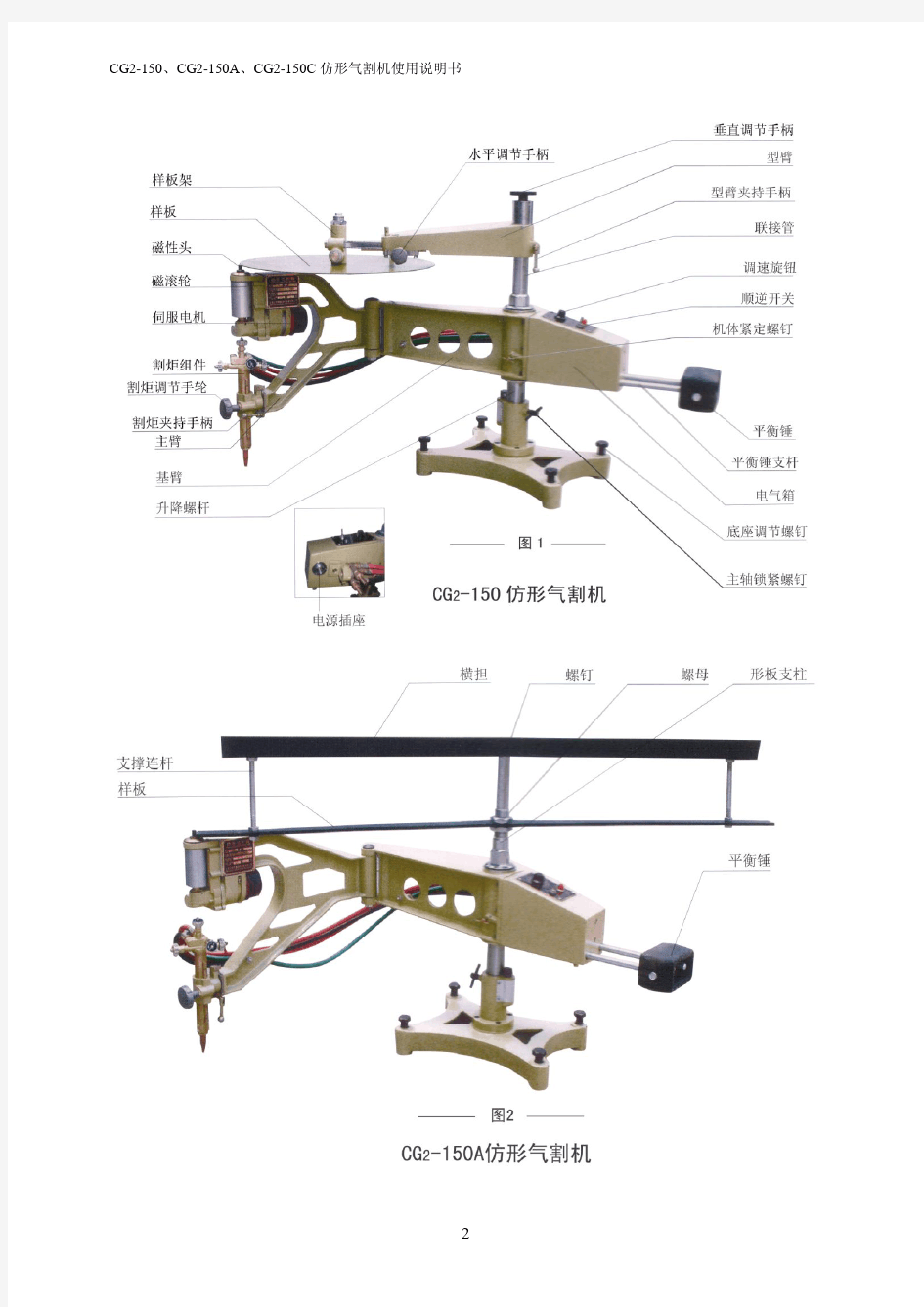 CG2-150C 仿形气割机使用说明书