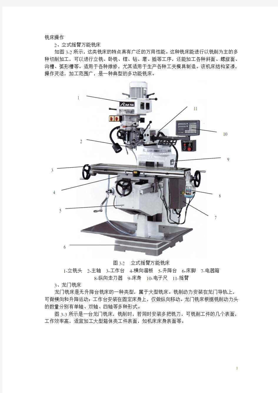 铣床操作说明