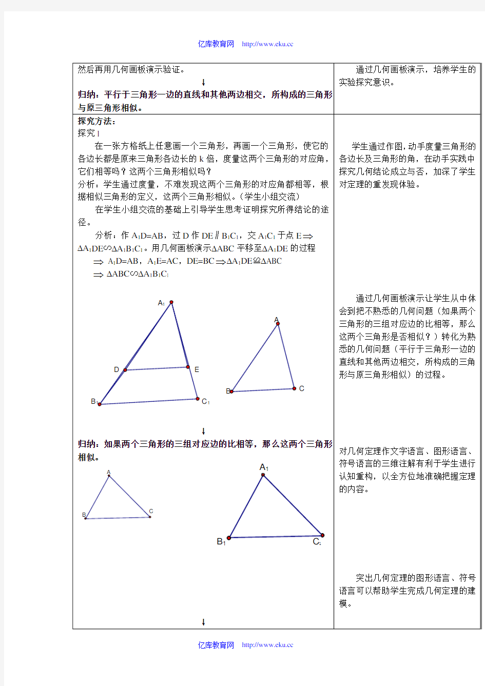 九年级数学下册相似三角形教案人教版