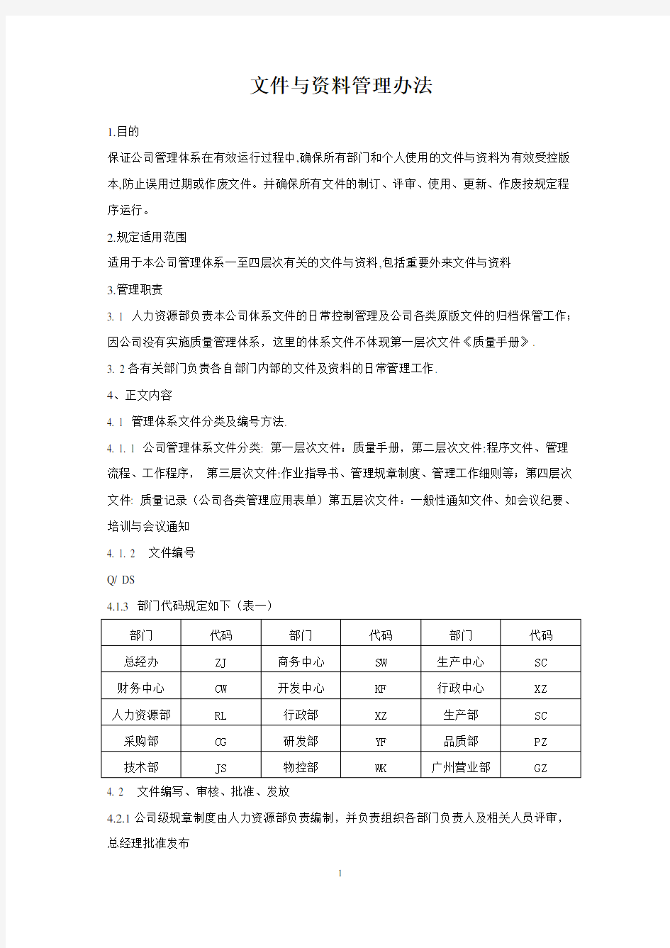 文件与资料管理办法