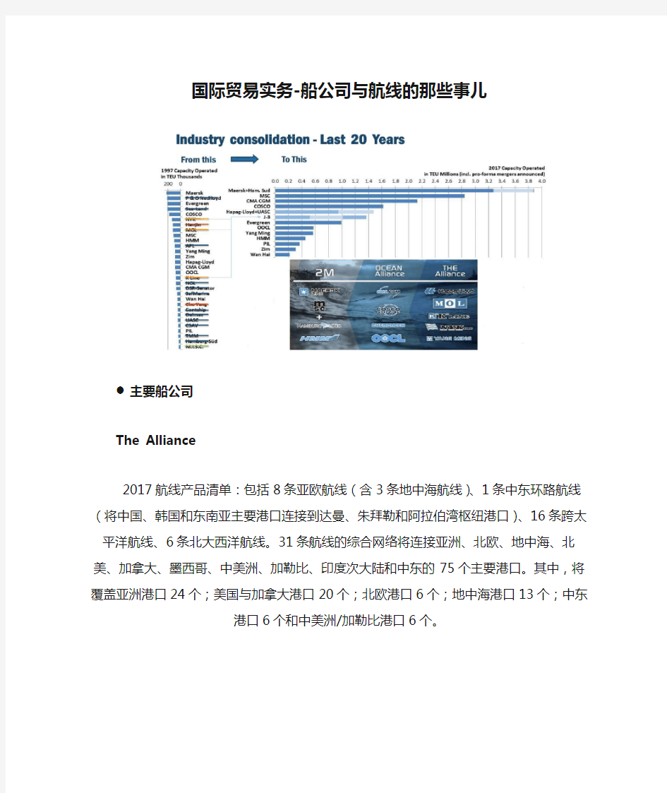 国际贸易实务-船公司与航线的那些事儿