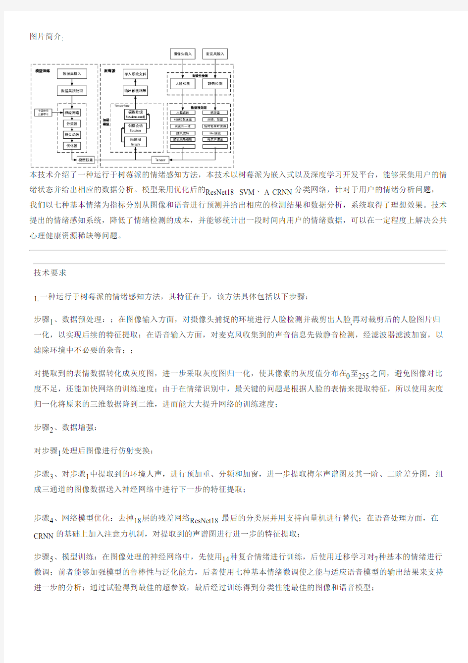 运行于树莓派的情绪感知方法与相关技术