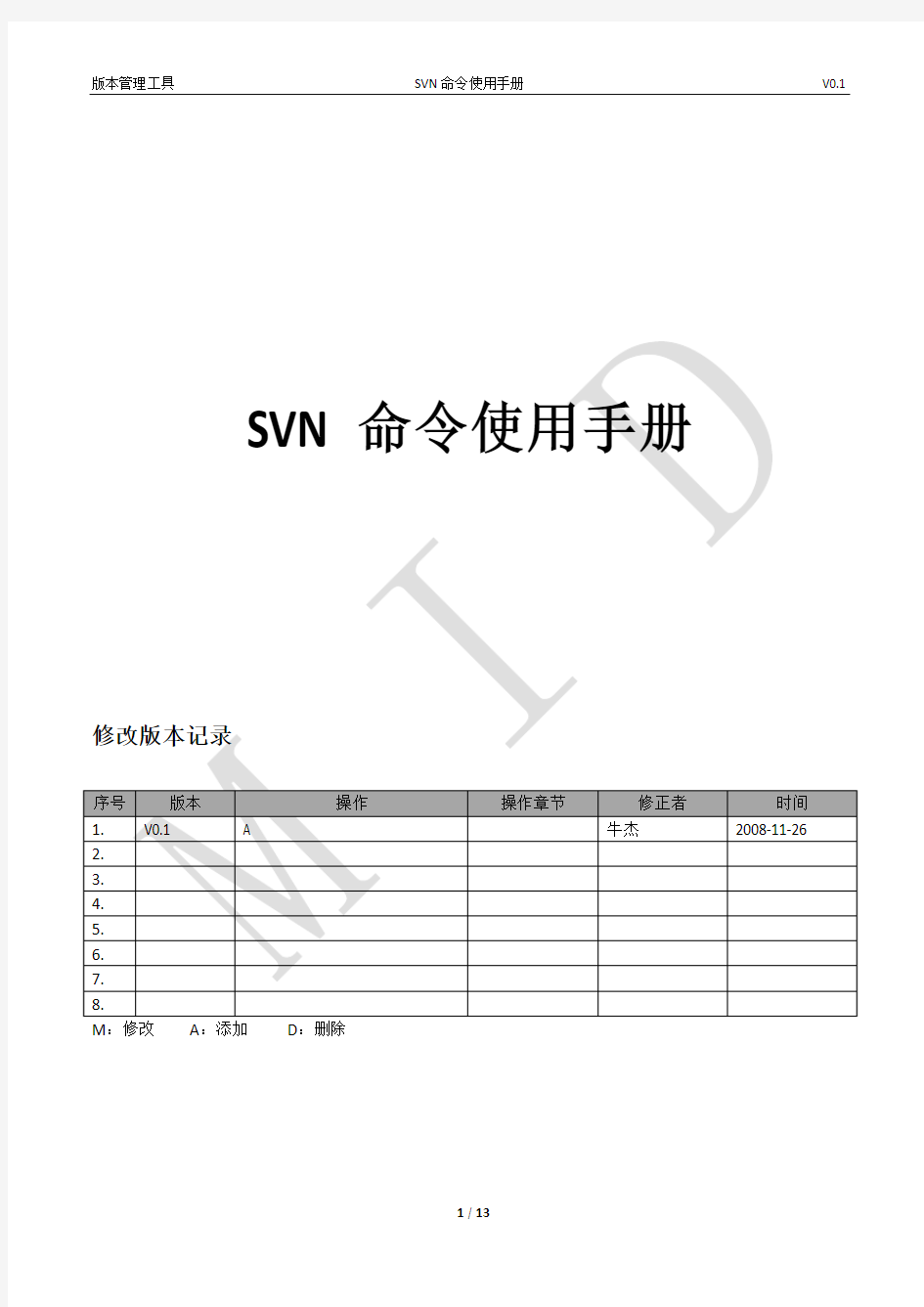 SVN命令使用手册