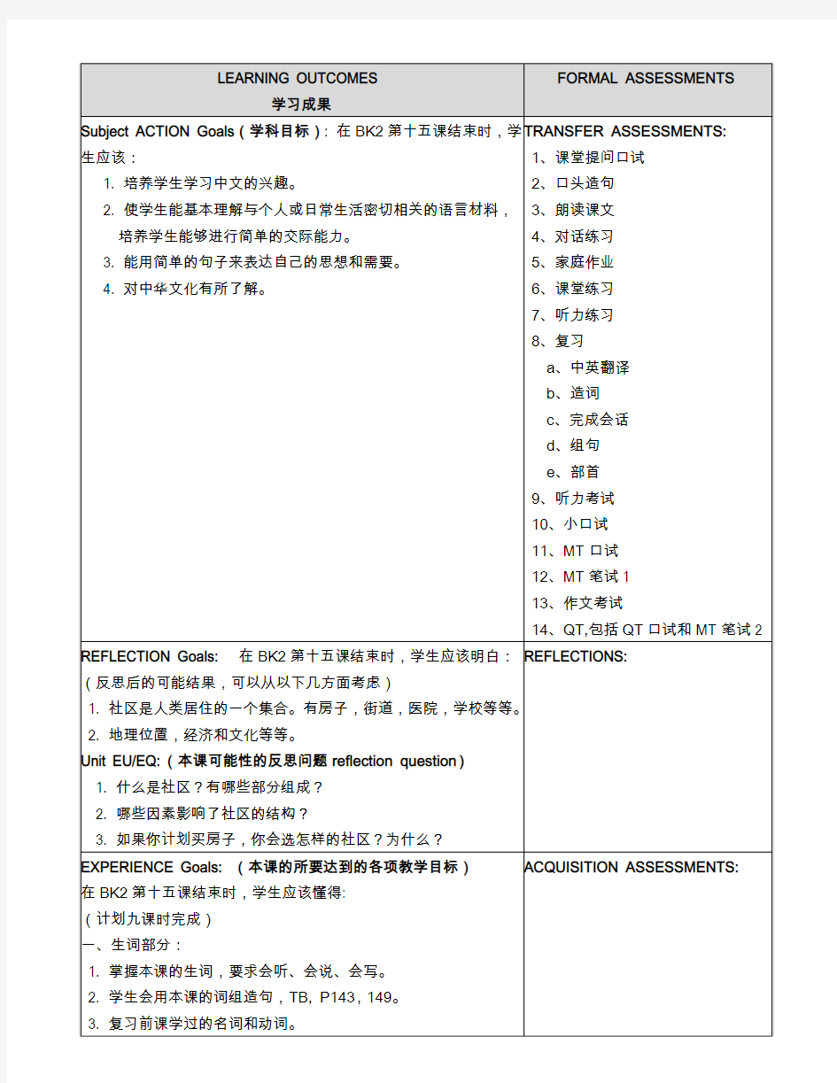 轻松学中文 第2册 15课教案