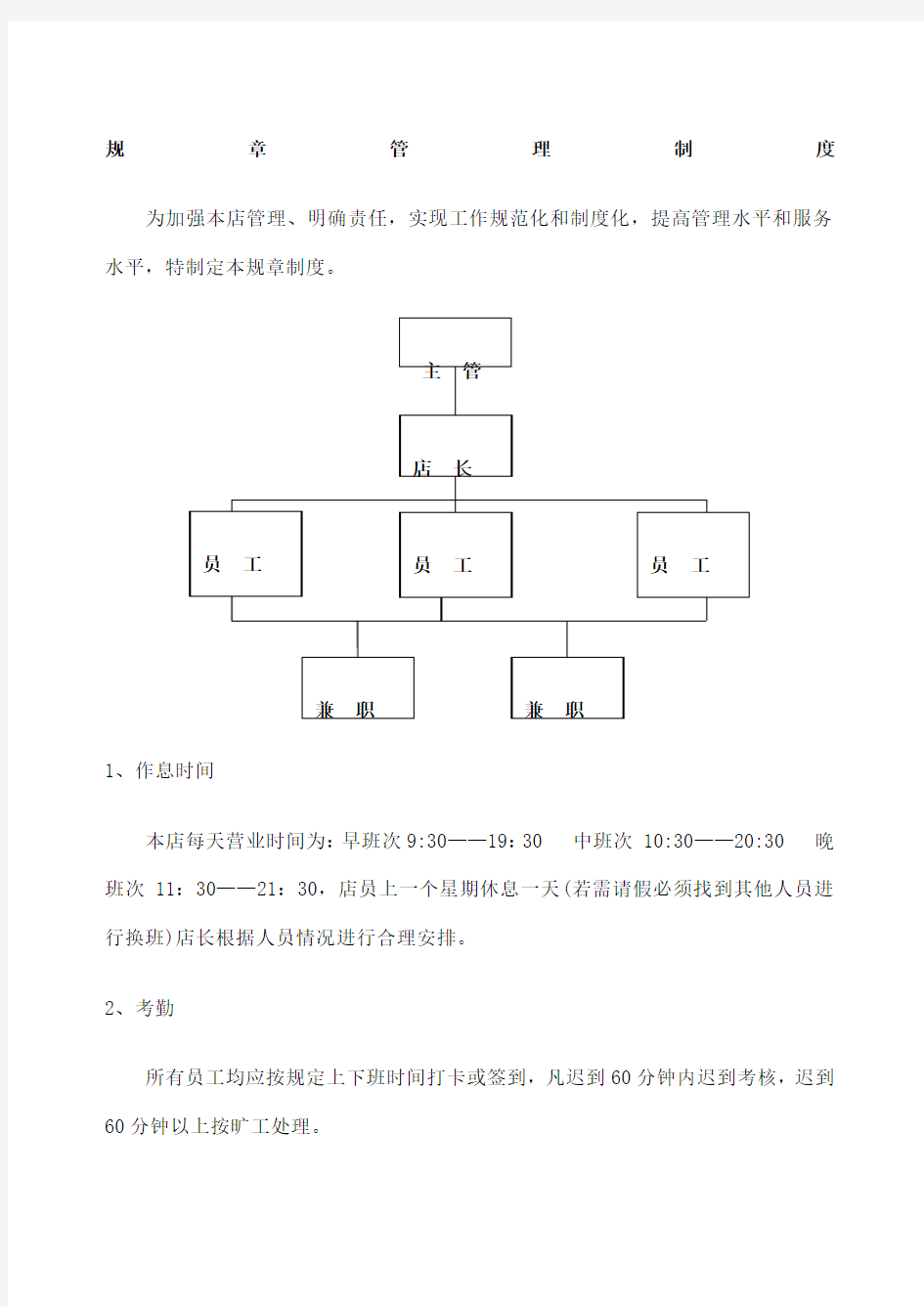 奶茶店管理制度及职责 