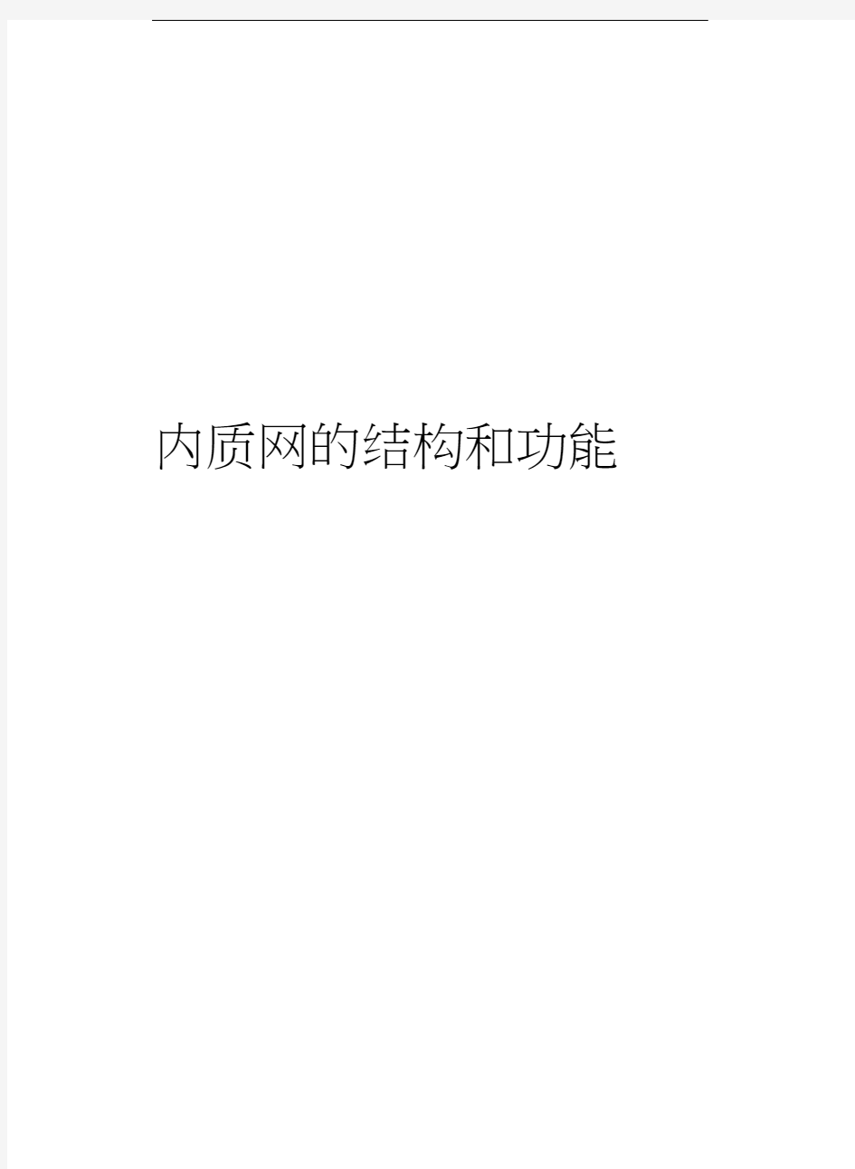 内质网的结构和功能说课讲解