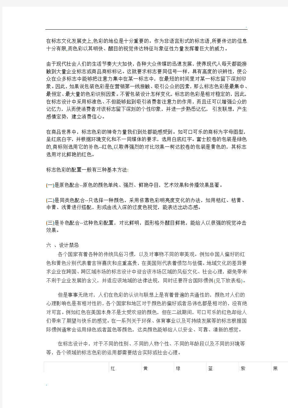 品牌标识中颜色的应用