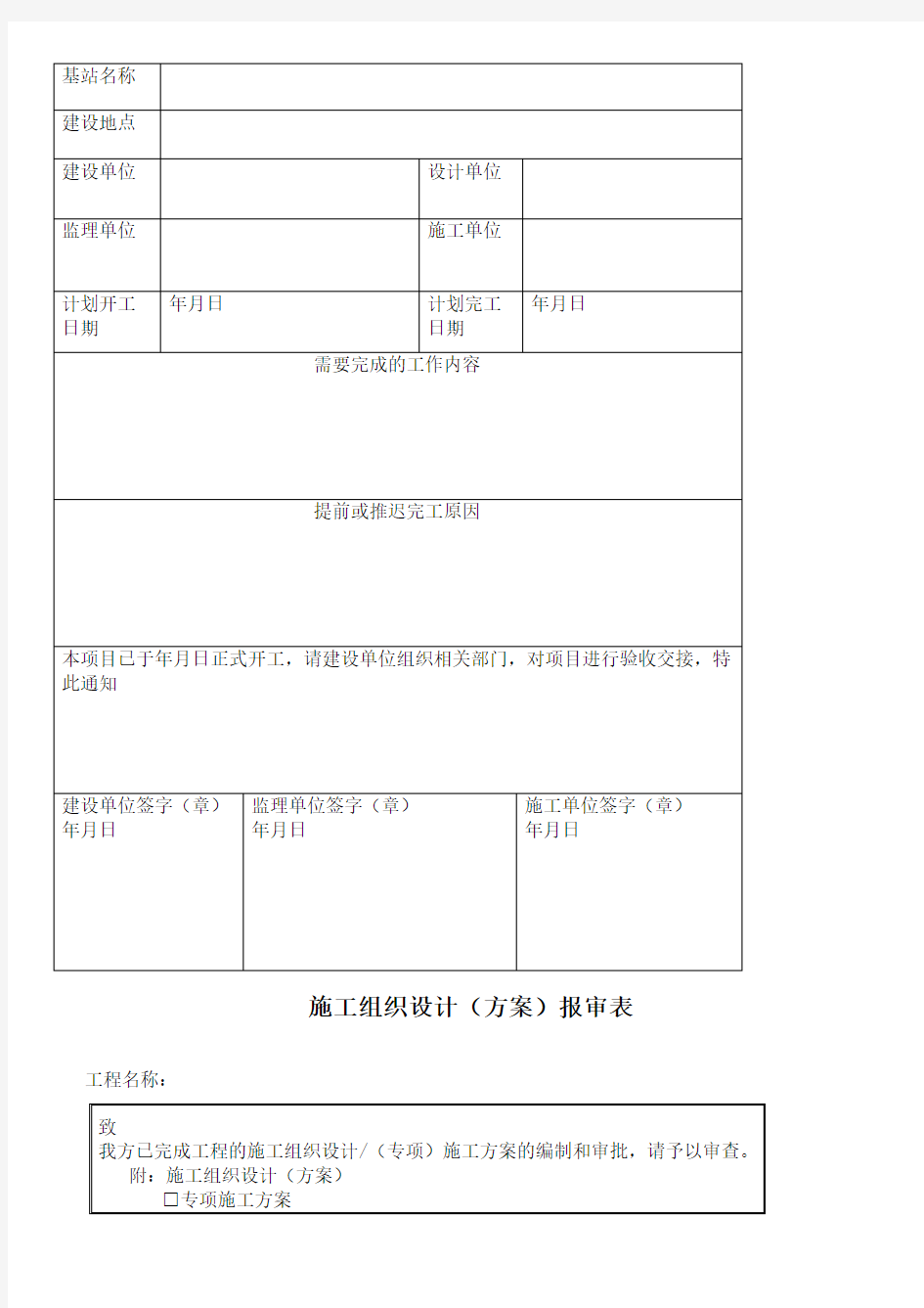 电力工程开工报告模板格式