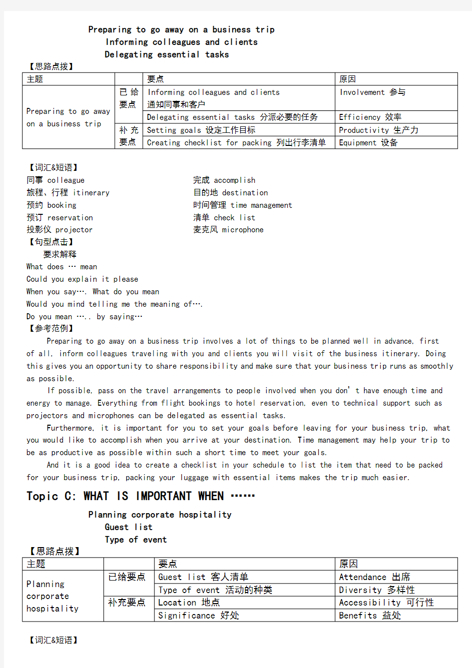 剑桥BEC真题中级第三辑口语解析