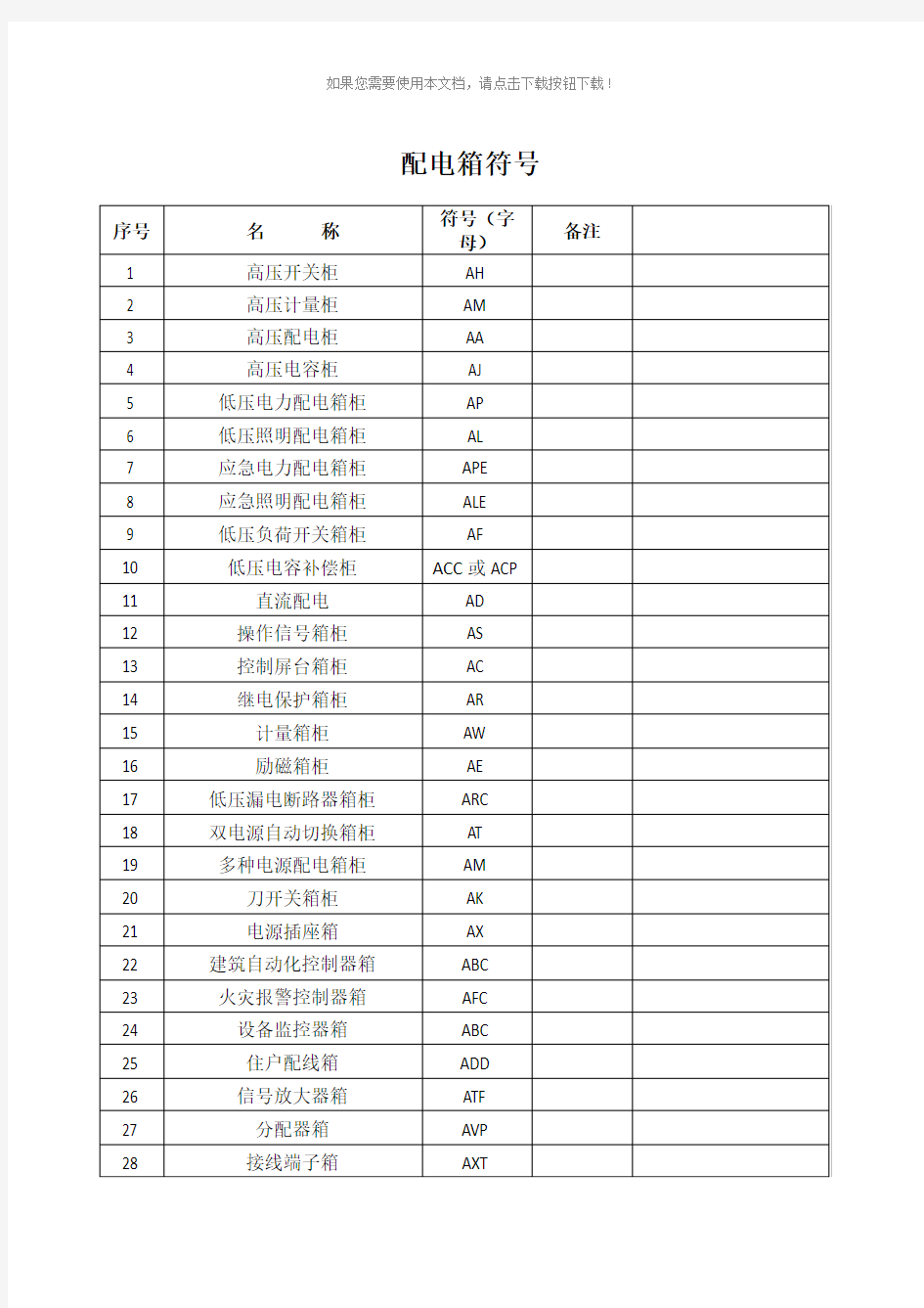 电气施工图图纸符号大全