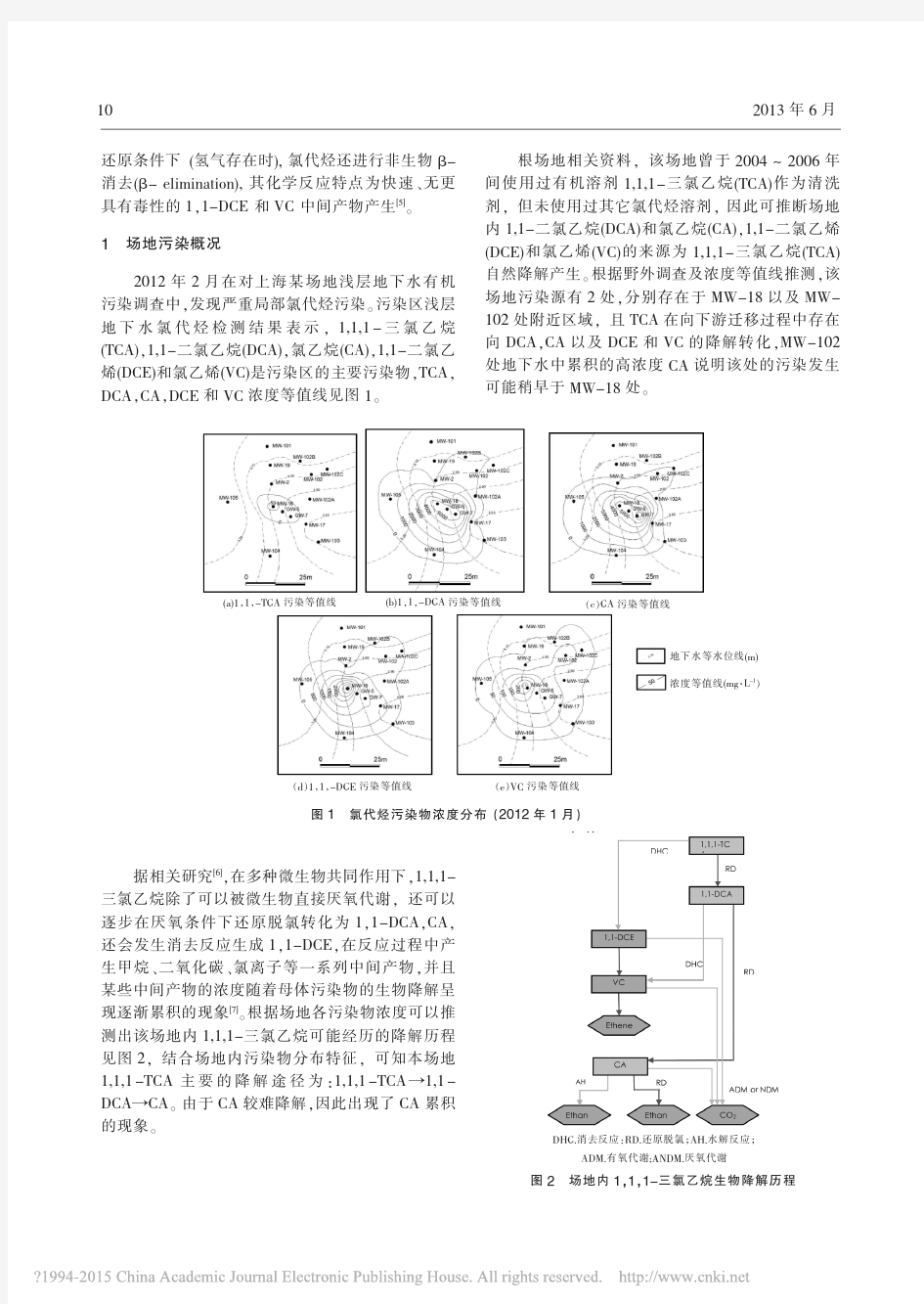 上海某污染场地浅层地下水中氯代烃自然降解机制及能力研究