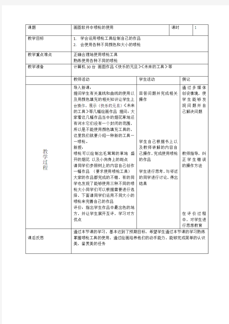 喷枪的使用教案