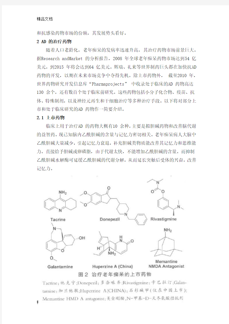 最新抗老年痴呆药物目前的现状